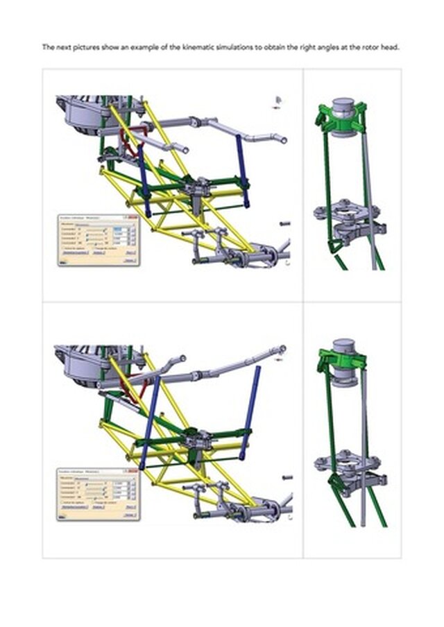 Helicopter cyclic and collective mechanical control - download free 3D