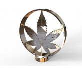 Marijuana leaf for hood ornament