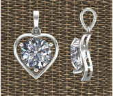 Modern Heart Diamond Pendant
