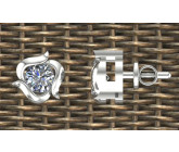 Floral Diamond Diamond Stud Earrings