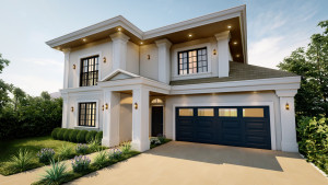 PLEASE REMODEL a FRONT and REAR ELEVATION to Create a MODERN CLASSIC VILLA for the Front and Rear Exterior View