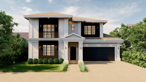 PLEASE REMODEL a FRONT and REAR ELEVATION to Create a MODERN CLASSIC VILLA for the Front and Rear Exterior View