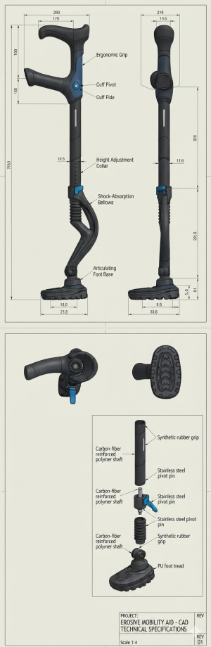 StrideAssist 2.0 – Medical Mobility Device CAD Design & Engineering Model